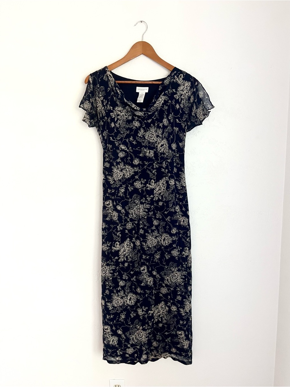 Vintage Liz Claiborne Flutter Sleeve Floral Dress